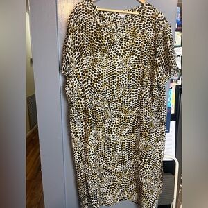 Leopard Print Women's Plus Size 18W Swim CoverUp